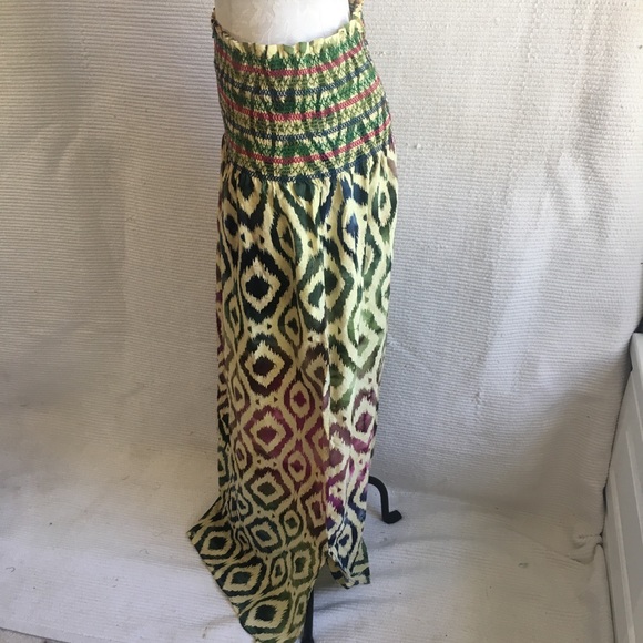 Anthro Ikat Print Batik Strapless Tube Maxi Dress - Picture 7 of 8